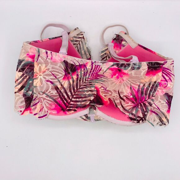 Victorias Secret PINK Date Super Push-up Padded Palm Front Close Bra 34DDD - Picture 3 of 9